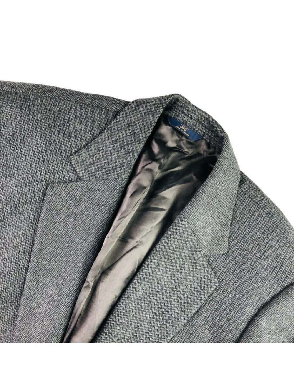 Brooks Brothers 346 Men's Wool Tweed Blazer Jacket Gray Herringbone • 40 R